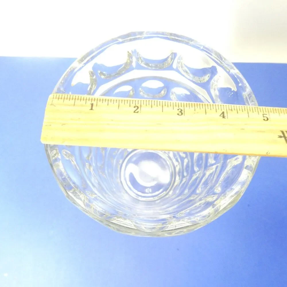 Sklo Union Vase 1960s MCM Lens Clear Glass 8
